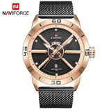 NAVIFORCE Mens Watches Top Brand Luxury Sport Watch Mesh Steel Date Week Waterproof Quartz Watch for Men Clock Relogio Masculino - Emete store