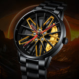 New Top Brand Luxury Mens Watches Stainless Steel Car Wheel Hub Quartz Watch For Men Military Sport Watch Relogio Masculino - Emete store