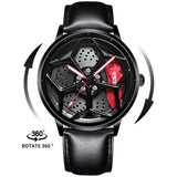 New Top Brand Luxury Mens Watches Stainless Steel Car Wheel Hub Quartz Watch For Men Military Sport Watch Relogio Masculino - Emete store