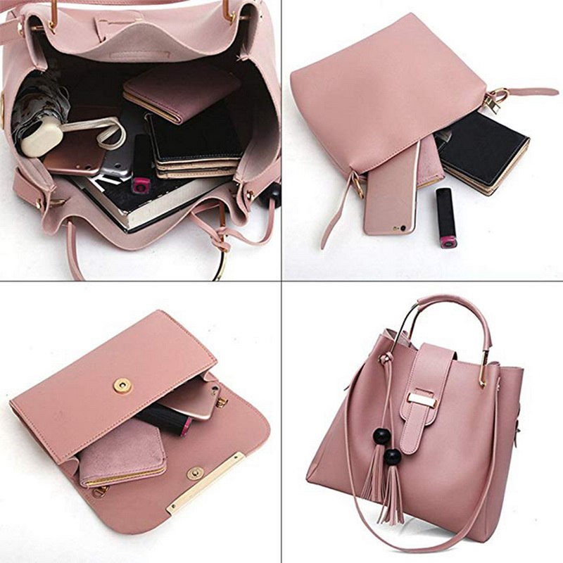 3Pcs/Sets Women Handbags Leather Shoulder Bags 