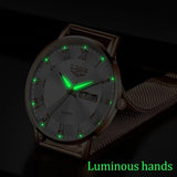 LIGE Ultra Thin Ladies Quartz Watch Classic Women's Watch Dual Calendar Waterproof Watch Milan Mesh Strap Watch - Emete store