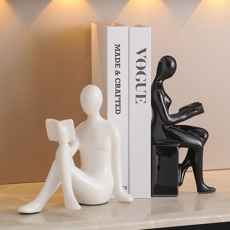 Modern bookends character ornaments home decor living room TV decorations