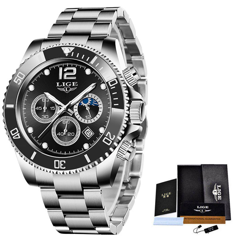 New Quartz Watch Men's Sports Waterproof Watch Multifunctional Chronograph - Emete store