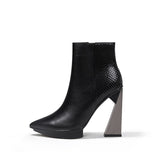 Women Boots Genuine Leather Pointed Toe 11cm High Heels Brand Designer Women Shoes