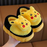 Winter children's cotton slippers, cute cartoon home for girls, warm and non slip indoor and outdoor baby cotton shoes, parent-child shoes, winter