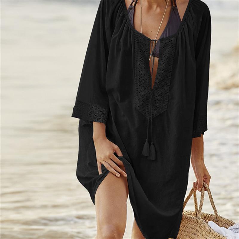 Cotton Tunics for Beach Women Swimsuit Cover Up Woman Swimwear Beach Cover up Beachwear