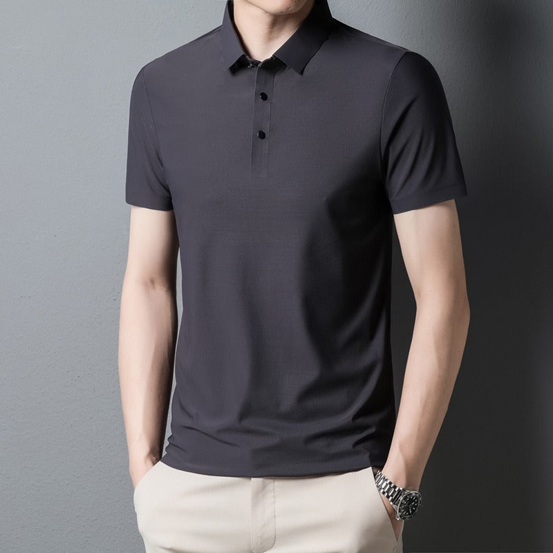 POLO shirt men's light business short sleeved Paul shirt loose fitting T-shirt Father's Day