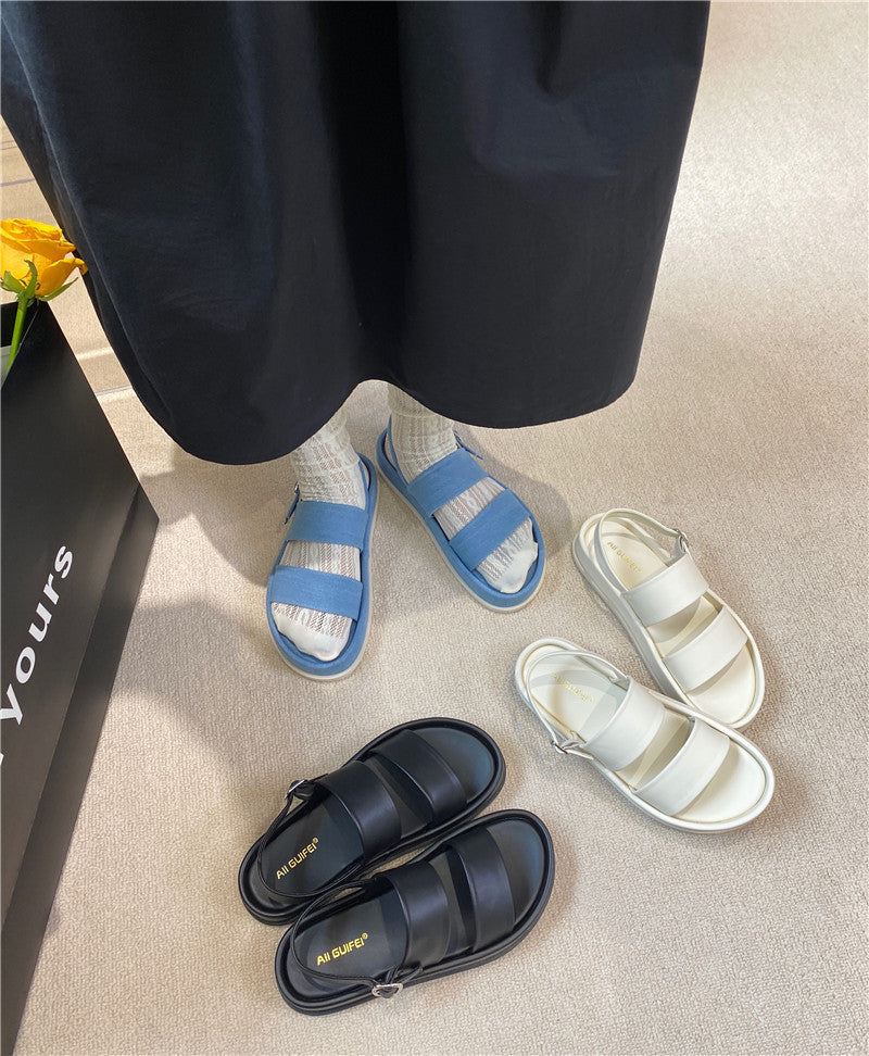 Jeans Peep-Toe Platform Sandals eprolo