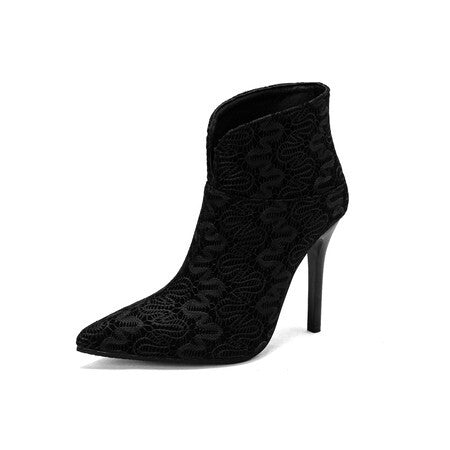 Simple Leopard Print Stiletto Ankle Boots for Women - Emete Store