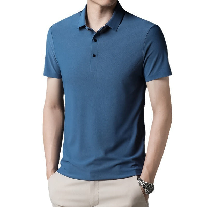 POLO shirt men's light business short sleeved Paul shirt loose fitting T-shirt Father's Day