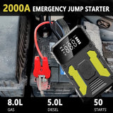 Car Jump Starter With Air Compressor Portable 12V Jump Starter Power Bank Battery Pack Lithium Battery Booster