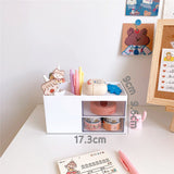 Ins Style Desktop Storage Box Stationery Pen Holder Office Student Stationery Pen Holder Cosmetics Sundries Storage