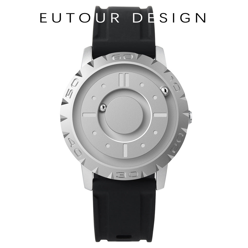 EUTOUR Magnetic Ball Men's Personality Creative Watch Tide Black Technology Cool Concept Frameless Design Watch - Emete store