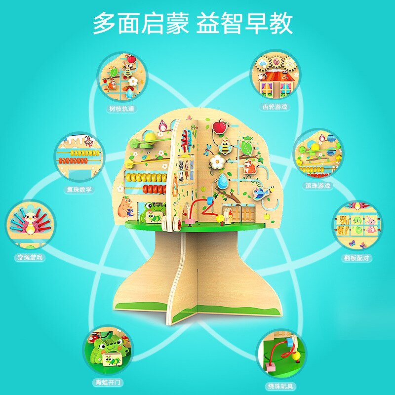 Children Educational Toy Toddlers Maths Wooden Learning Tree Home Use Preschool Nursery Teaching Kids DIY Play Units