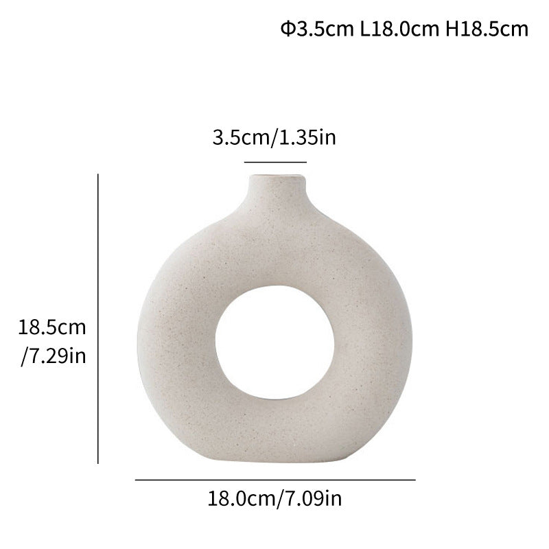 Unglazed spotted ceramic vase simple modern creative ornaments decoration