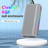 USB4 hard drive box M2 NVME solid-state drive reader 40G Thunderbolt 4 portable hard drive box with RGB light external - Emete store