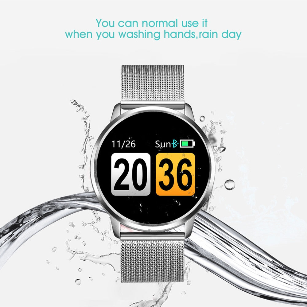 RUNDOING Q8 Smart Watch OLED Color Screen Smartwatch women Fashion Fitness Tracker Heart Rate monitor - Emete store