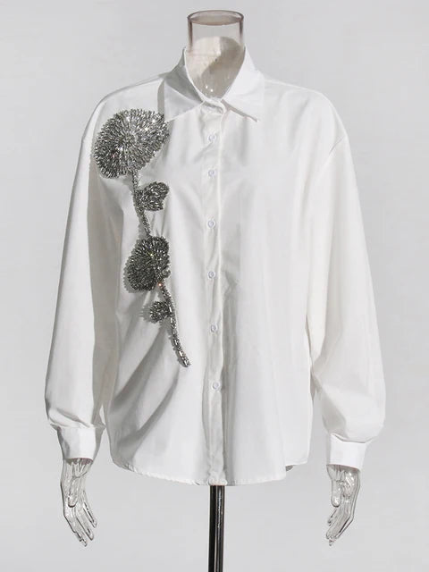 Diamonds Appliques Casual Shirt