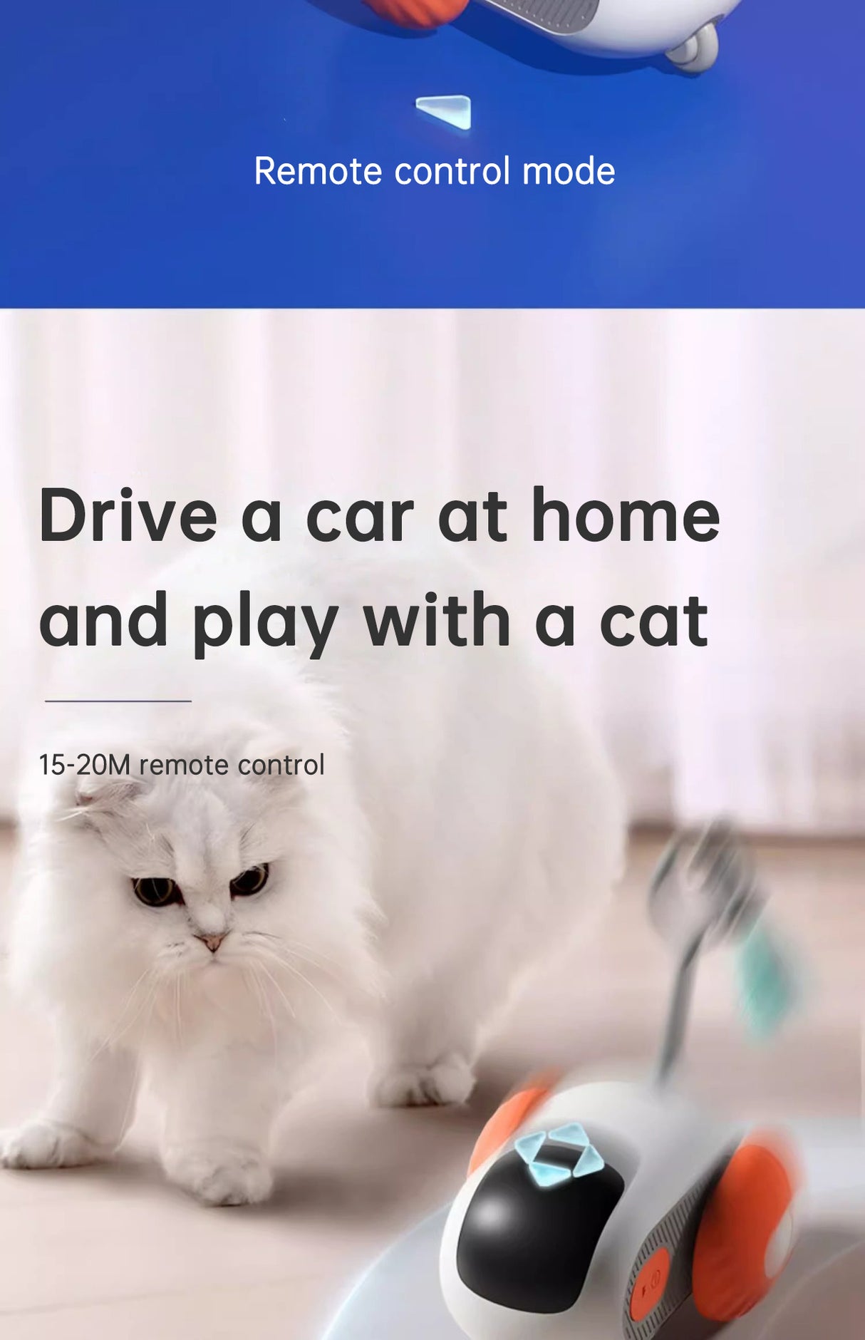 Remote Control Interactive Cat Car Toy USB Charging Chasing Automatic Self-moving Remote Smart Control Car Interactive Cat Toy P - Emete store