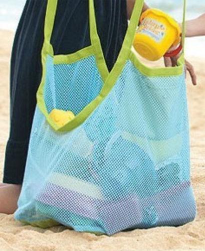 Foldable Portable Beach Bag Kids Children mesh Storage Bag Beach Toy Baskets Storage Bag