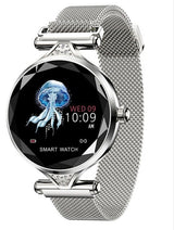 H1 Women Fashion Smart Watch Blood Pressure Heart Rate Monitor Fitness Tracker Bracelet Smartwatch Diamond Flower Color Screen - Emete store