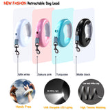 New LED Light Dog Rope Pet Automatic Retractable Leash Ring Luminous Dog Walking Rope Pet Supplies - Emete store