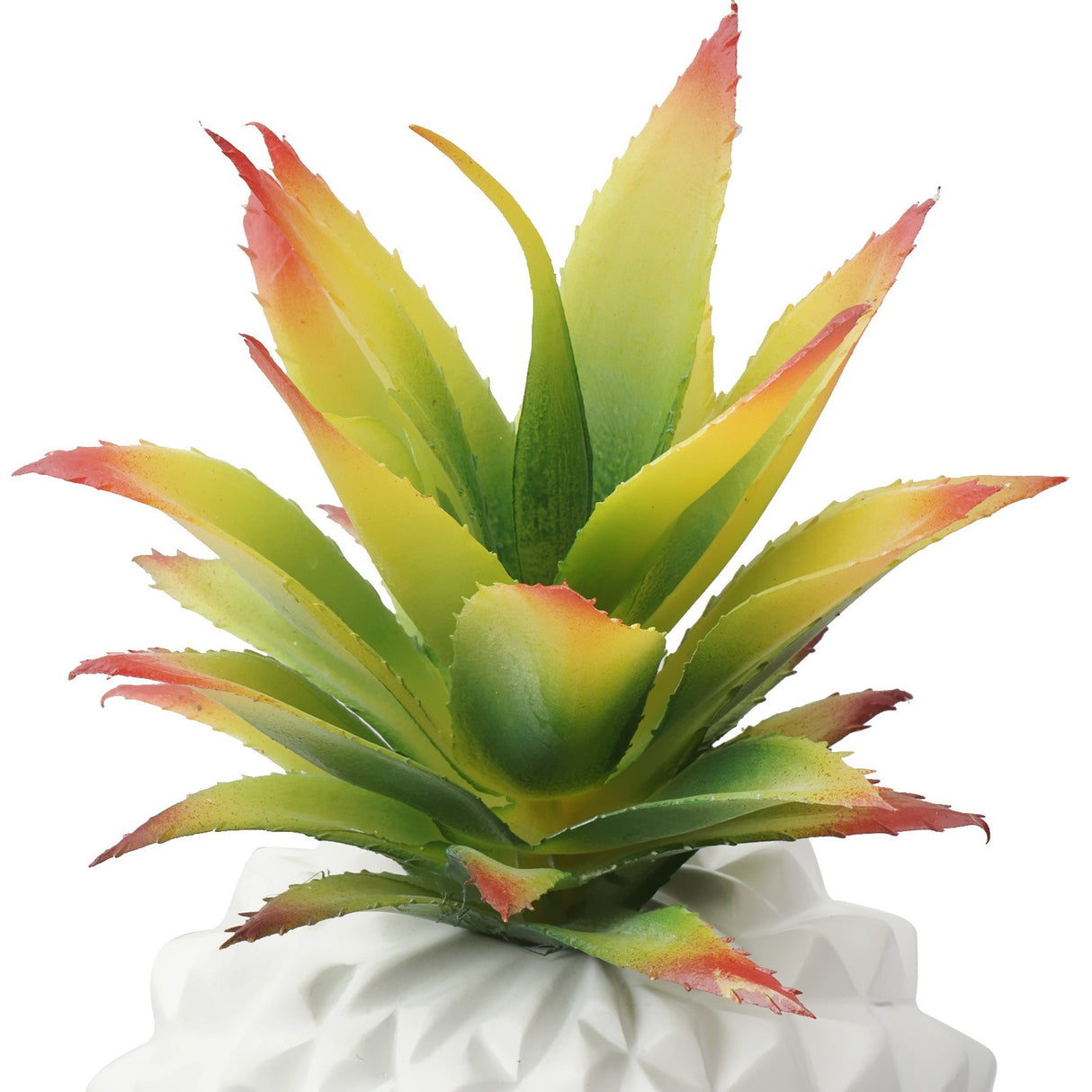 white pineapple plant and green plant office desk decoration