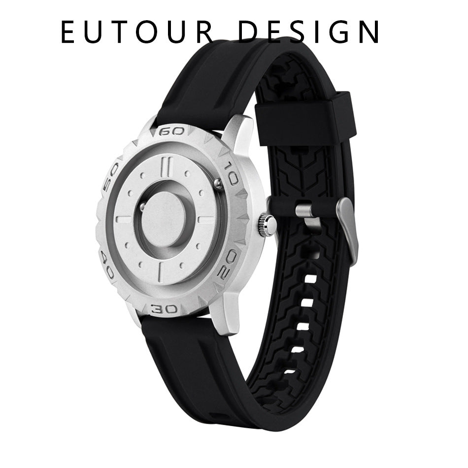 EUTOUR Magnetic Ball Men's Personality Creative Watch Tide Black Technology Cool Concept Frameless Design Watch - Emete store