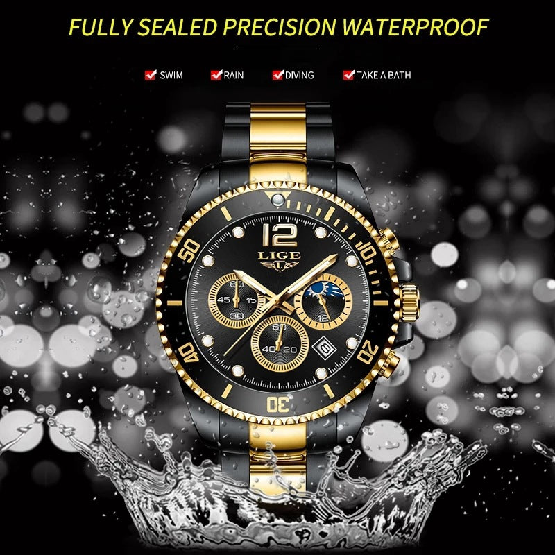 New Quartz Watch Men's Sports Waterproof Watch Multifunctional Chronograph - Emete store