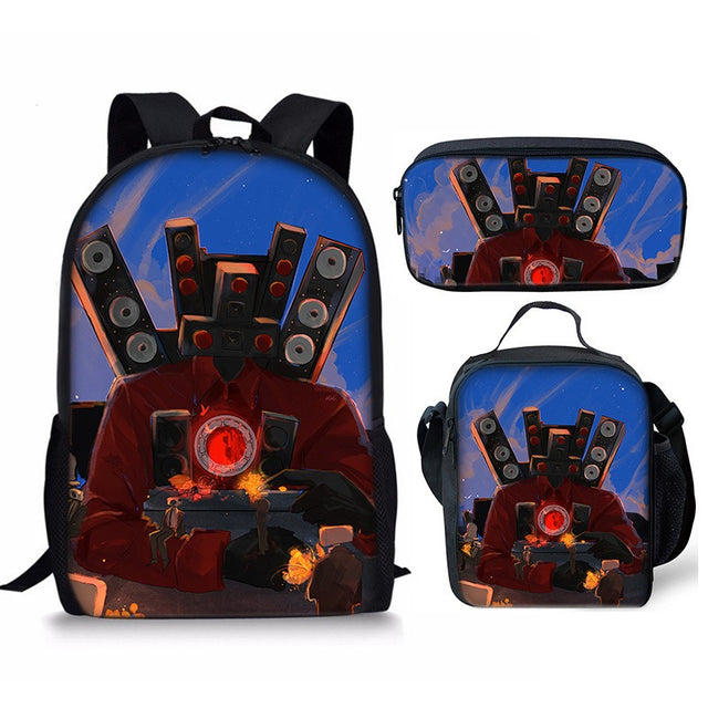 Best Online Shop in Australia - 3PC Skibidi Toilet Man Bag - Emete store