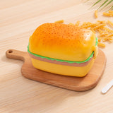 Cute Hamburger Three-Layer Portable Lunch Box Student Lunch Box Fruit Box Cartoon Children's Lunch Box Can Be Heated