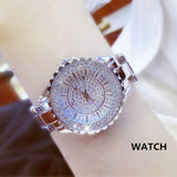 Women Watches Luxury Brand Diamond Quartz Ladies Rose Gold Watch Stainless Steel Clock Dress Watch women relogio feminino - Emete store