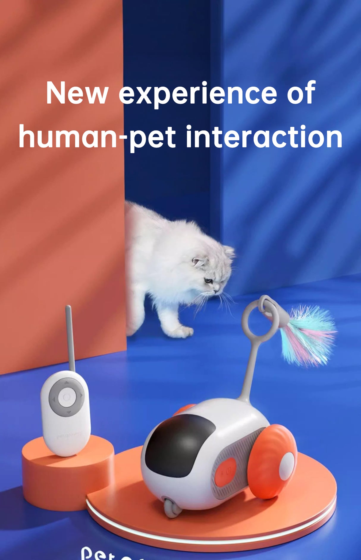 Remote Control Interactive Cat Car Toy USB Charging Chasing Automatic Self-moving Remote Smart Control Car Interactive Cat Toy P - Emete store