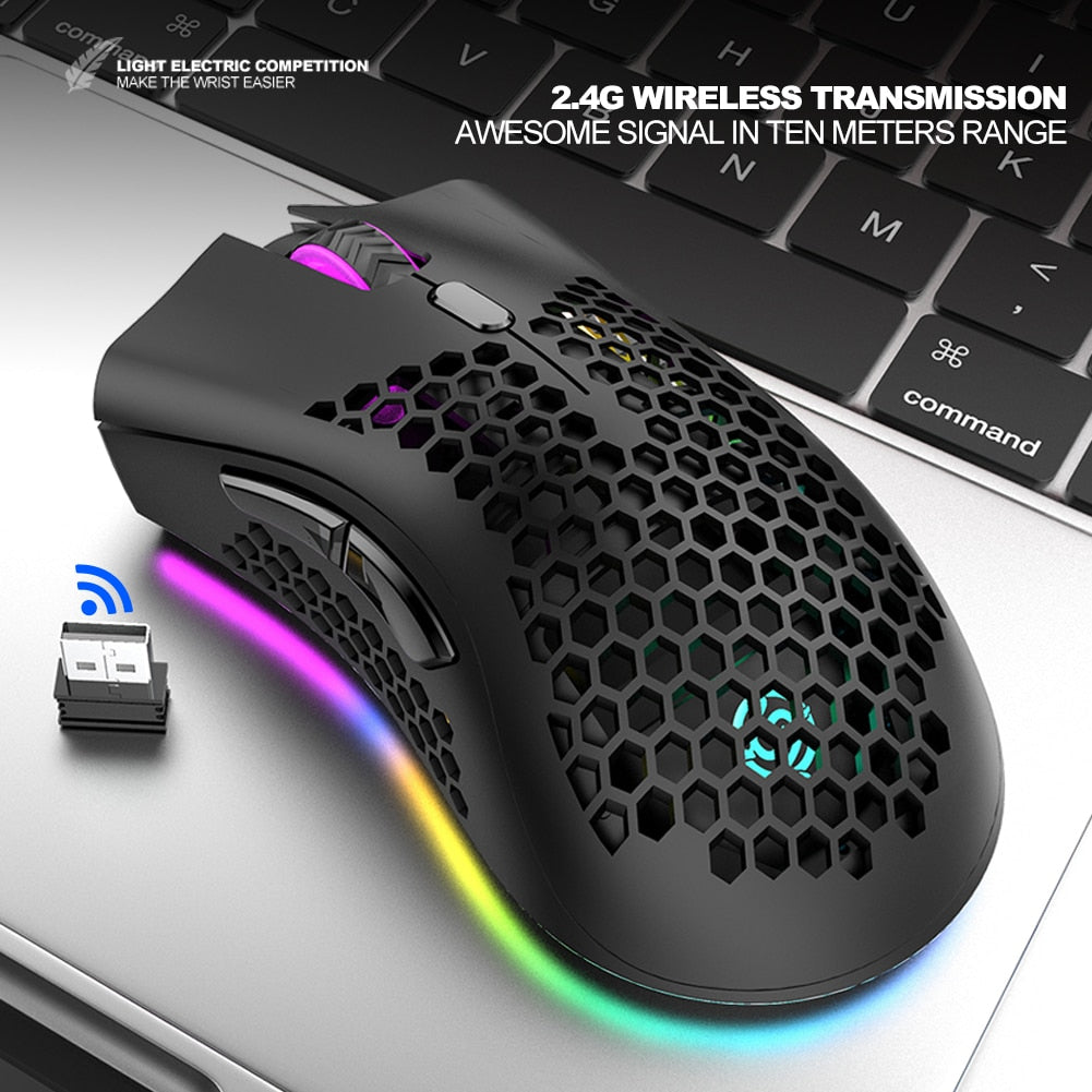 2.4GHz Wireless Gaming Mouse 7 Button 1600 DPI Adjustable RGB Backlit Rechargeable Mouse - Emete Store