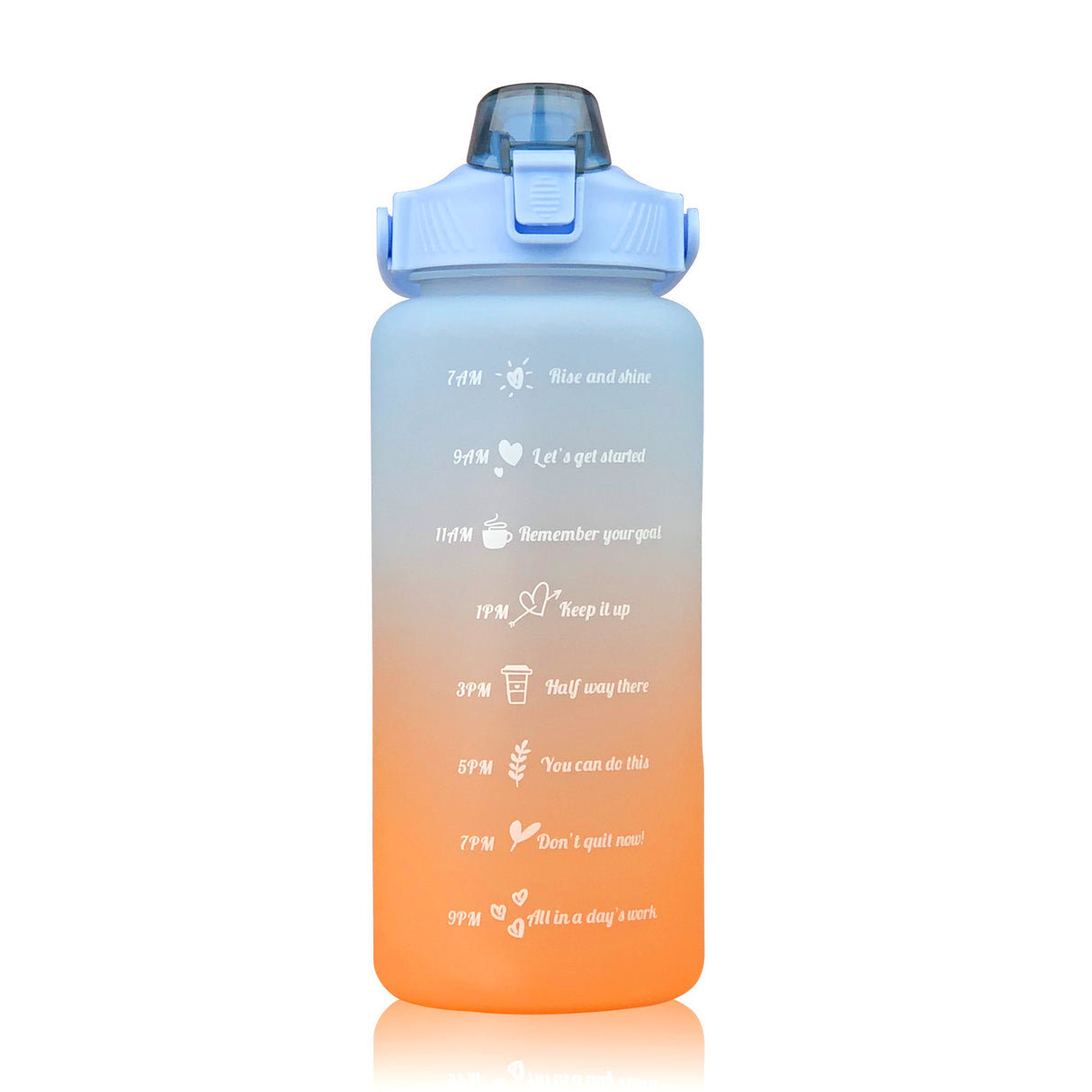 2L Sports Bottle Time Scale Space Cup Outdoor Portable Water Bottle Gradient Water Cup Water Bottle