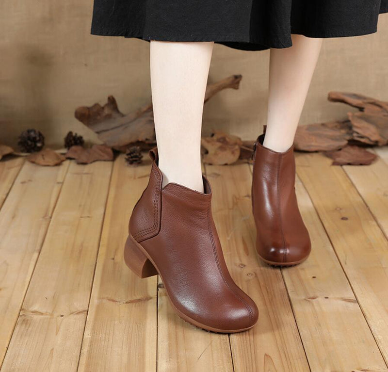 Classic Leather Flat Booties eprolo