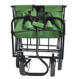 Folding Wagon Garden Shopping Beach Cart (Green)