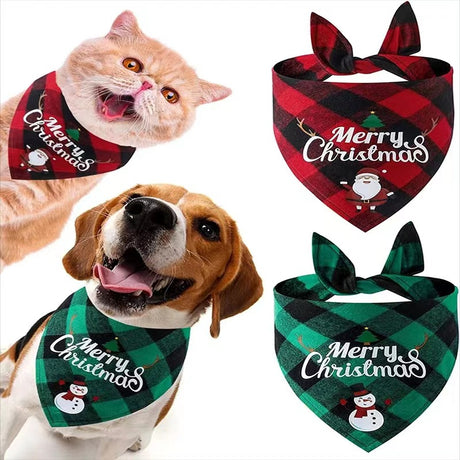 Christmas Day Border Protection Pet Small, Medium, and Large Dogs, Dogs, Cats, Teddy Triangular Towels, Water Jars - Emete store