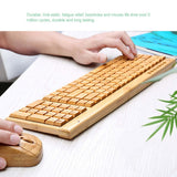 2.4G Wireless Bamboo PC Keyboard and Mouse Combo Combos Computer Keyboard Mice Office Handcrafted Natural Wooden Plug and Play - Emete store