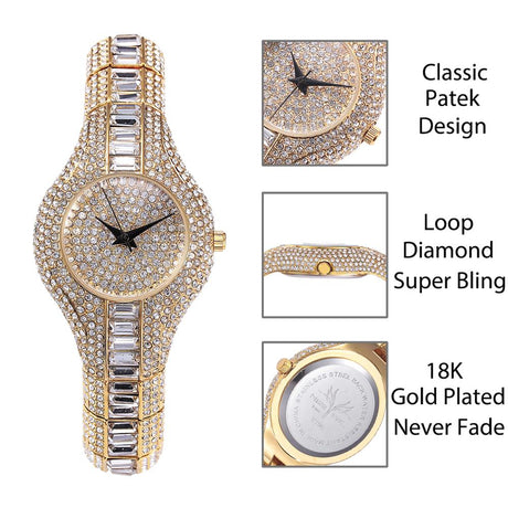 MISSFOX V196 30mm Small Womens Watch Shockproof Waterproof Luxury Ladies Ar Metal Watch bracelets Rhinestone Bu Cheap Chinese Watches - Emete store