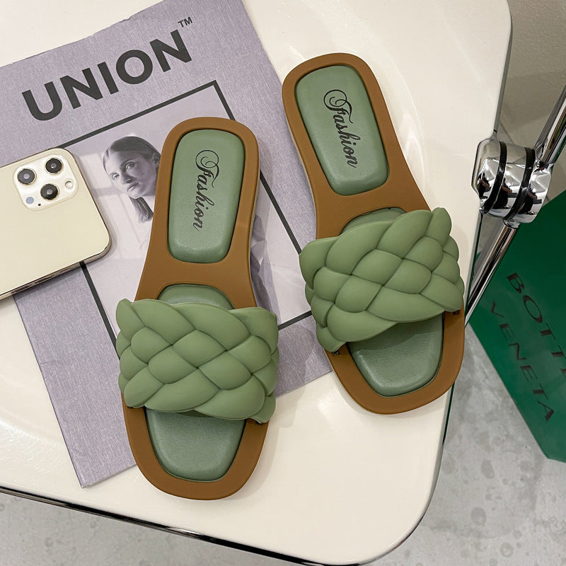 New Style Sandals And Slippers Casual All-Match Non-Slip Flat Slipper Women's Outer Wear Sandals