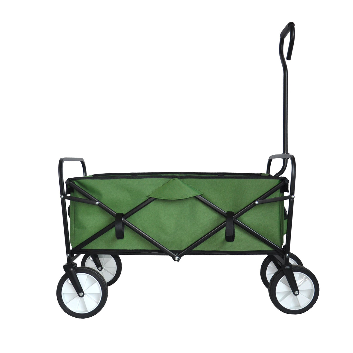 Folding Wagon Garden Shopping Beach Cart (Green)