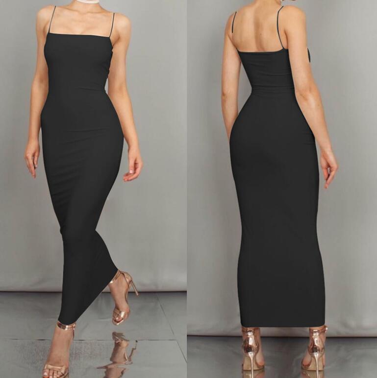 Strapless Summer Maxi Dress Black Bodycon Party Dress - Emete Store