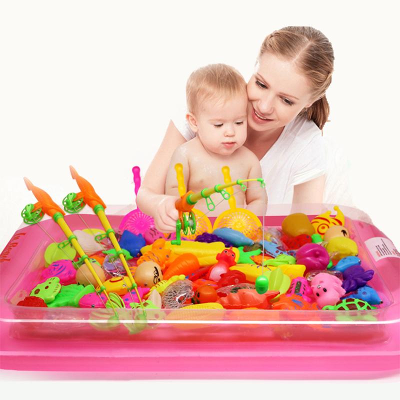 40pcs/lot With Inflatable pool Magnetic Fishing Toy Set