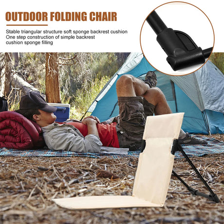 Foldable Camping Chair Outdoor Garden Park Single Lazy Chair Backrest Cushion Picnic Camping Folding Back Chair Beach Chairs - Emete store