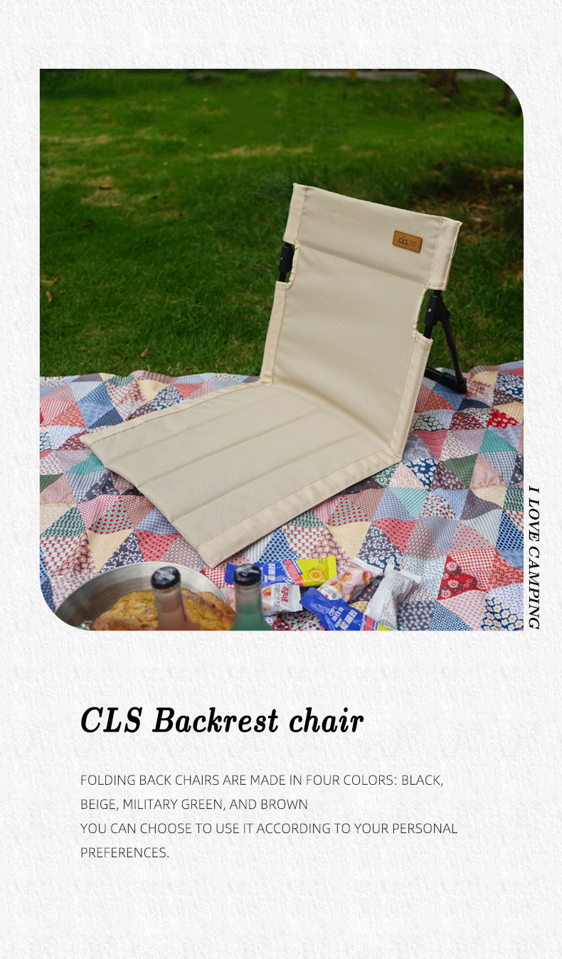 Outdoor camping backrest cushion chair portable folding chair tent leisure chair balcony park lawn picnic chair