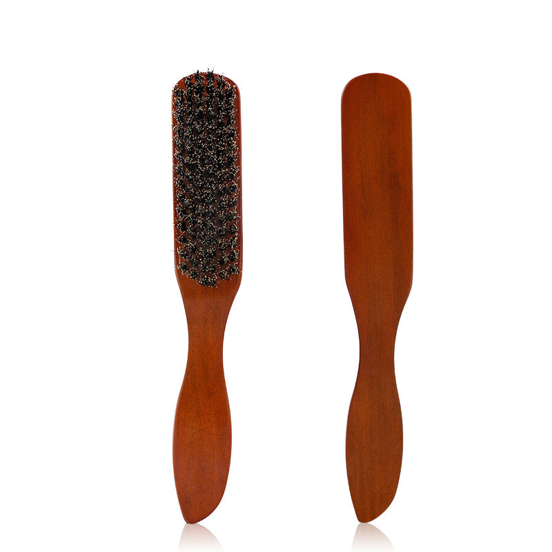 Beard Brush for Styling and Grooming, Hair Salon Cleaning Brush, Broken Hair Sweeper, Solid Wood Bristle Beard Comb, Pomade Brush