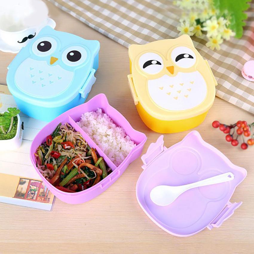 Microwave Bento Container with compartments Case Dinnerware bento box food box Storage for kids Kawaii Owl school lunch box