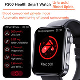F300 smartwatch ECG electrocardiogram monitoring SOS fall alarm blood glucose and blood pressure watch HRV report - Emete store