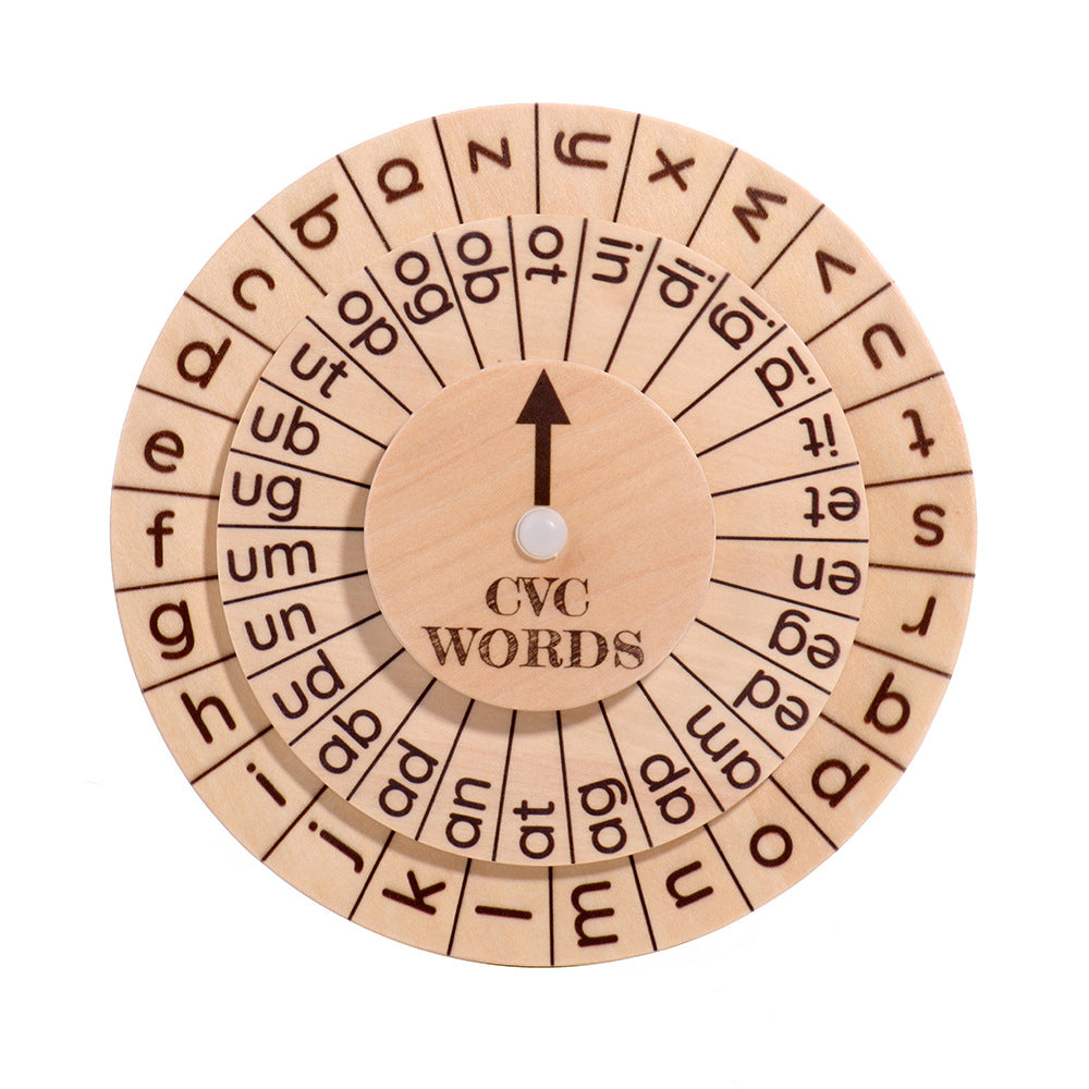 English spelling game natural phonics spinning wheel vowel recognition Montessori early education toys